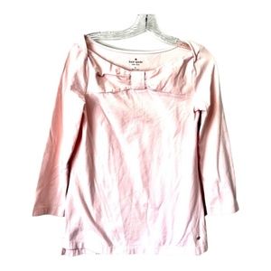 Kate Spade Bow Neckline Boatneck Wheaton Top Size S Pink
